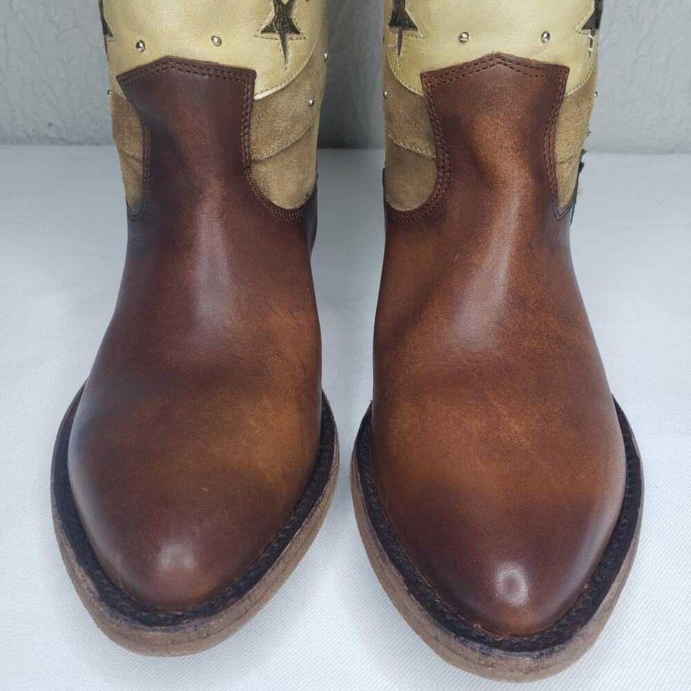 FRYE Billy CACTUS Boots Size 7.5 Multi Color Leather RARE Western Cowgirl - Picture 2 of 16